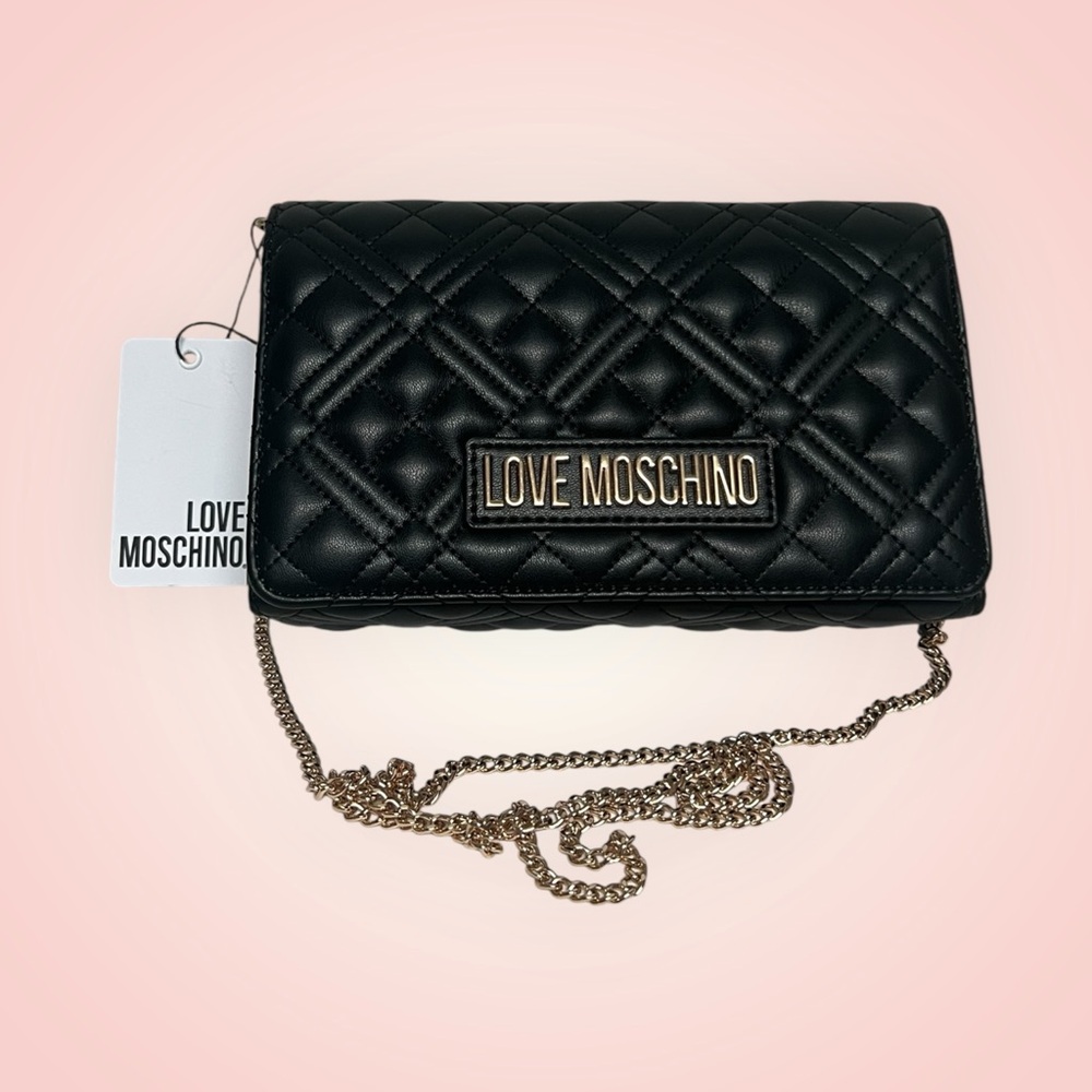 Love Moschino Black Quilted Crossbody Bag